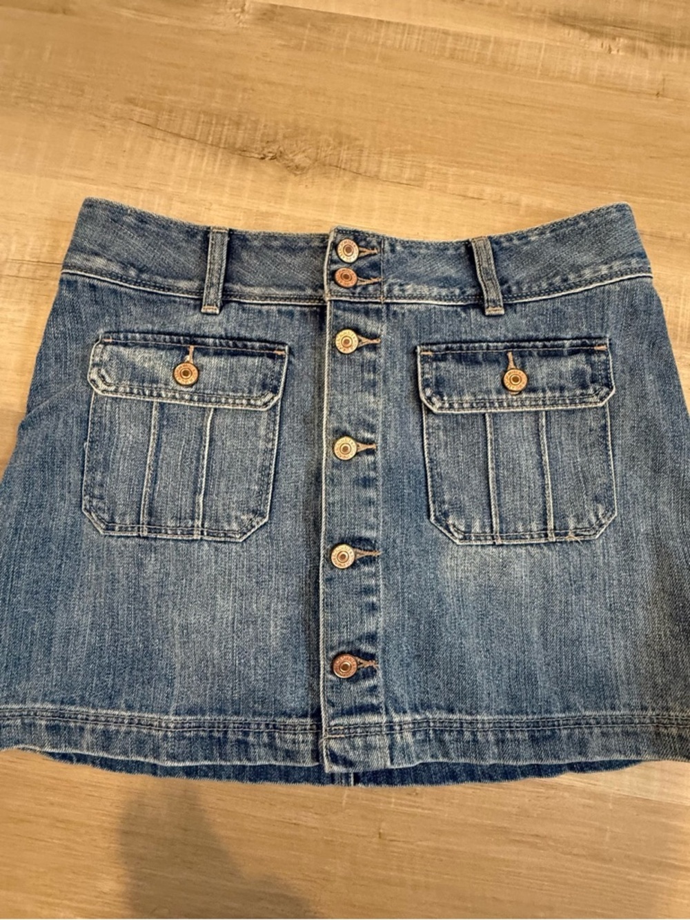 Y2K Abercrombie & Fitch Denim Button-Front Mini Skirt size 6